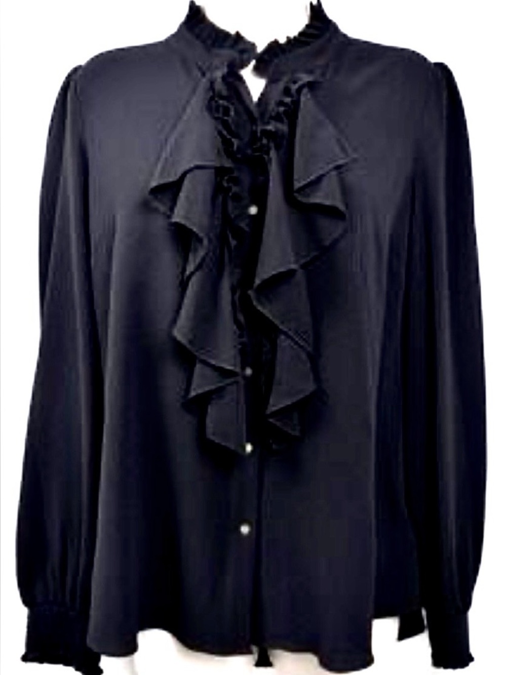 7 for all Mankind Blk Blouse Whimsigoth Victorian Coquette Witch Goth Fairy Sz S
